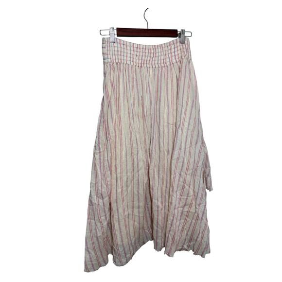 FREE PEOPLE ELISA STRIPED MIDI SKIRT IN CHALK Sz. S - Picture 5 of 9